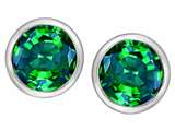 Original Star K™ 7mm Round Simulated Emerald Earring Studs
