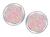 Original Star K™ 7mm Round Created Pink Opal Earring Studs