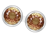 Original Star K™ 7mm Round Simulated Imperial Yellow Topaz Earring Studs