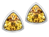 Original Star K™ 7mm Trillion Cut Genuine Citrine Earring Studs