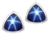 Original Star K™ 7mm Trillion Cut Created Star Sapphire Earring Studs