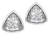 Original Star K™ 7mm Trillion Cut Genuine White Topaz Earring Studs