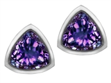Original Star K™ 7mm Trillion Cut Simulated Alexandrite Earring Studs