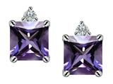 Original Star K™ 7mm Square Cut Simulated Alexandrite Earring Studs