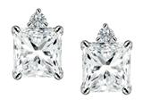 Original Star K™ 7mm Square Cut Genuine White Topaz Earring Studs