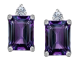 Original Star K™ 8x6mm Emerald Octagon Cut Simulated Alexandrite Earring Studs