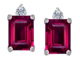 Original Star K™ 8x6mm Emerald Octagon Cut Created Ruby Earring Studs
