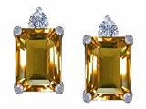 Original Star K™ 8x6mm Emerald Octagon Cut Simulated Imperial Yellow Topaz Earring Studs