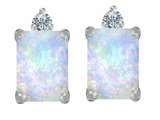 Original Star K™ 8x6mm Emerald Octagon Cut Created Opal Earring Studs
