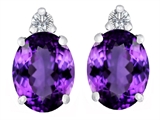 Original Star K™ 8x6mm Oval Genuine Amethyst Earring Studs