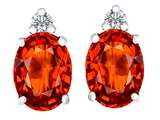 Original Star K™ 8x6mm Oval Simulated Orange Mexican Fire Opal Earring Studs