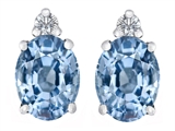 Original Star K™ 8x6mm Oval Simulated Aquamarine Earring Studs