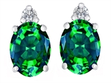 Original Star K™ 8x6mm Oval Simulated Emerald Earring Studs