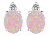 Original Star K™ 8x6mm Oval Created Pink Opal Earring Studs