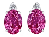 Original Star K™ 8x6mm Oval Created Pink Sapphire Earring Studs