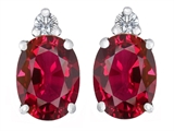Original Star K™ 8x6mm Oval Created Ruby Earring Studs