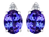 Original Star K™ 8x6mm Oval Simulated Tanzanite Earring Studs