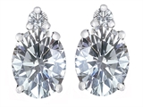 Original Star K™ 8x6mm Oval Genuine White Topaz Earring Studs