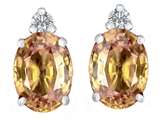 Original Star K™ 8x6mm Oval Simulated Imperial Yellow Topaz Earring Studs