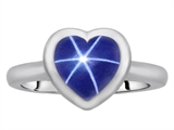 Original Star K™ 8mm Heart Shape Solitaire Engagement Ring With Created Star Sapphire