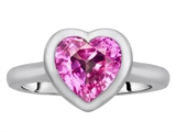 Original Star K™ 8mm Heart Shape Solitaire Engagement Ring With Created Pink Sapphire