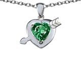 Original Star K™ Heart With Arrow Love Pendant With Simulated Emerald