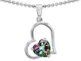 Original Star K™ 8mm Heart Shape Rainbow Mystic Topaz Pendant