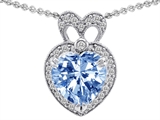 Original Star K™ Heart Shape Simulated Aquamarine Pendant