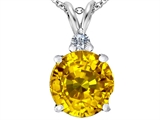 Original Star K™ Large 12mm Round Simulated Citrine Pendant
