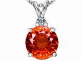Original Star K™ Large 12mm Round Simulated Orange Mexican Fire Opal Pendant