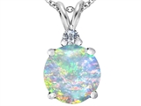 Original Star K™ Large 12mm Round Created Opal Pendant