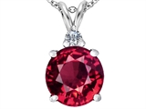 Original Star K™ Large 12mm Round Created Ruby Pendant