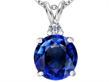 Original Star K™ Large 12mm Round Created Sapphire Pendant