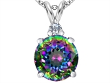Original Star K™ Large 12mm Round Rainbow Mystic Topaz Pendant