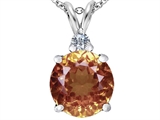 Original Star K™ Large 12mm Round Simulated Imperial Yellow Topaz Pendant