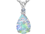 Original Star K™ Large 14x10mm Pear Shape Created Opal Pendant