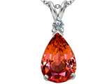 Original Star K™ Large 14x10mm Pear Shape Simulated Orange Mexican Fire Opal Pendant