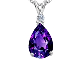 Original Star K™ Large 14x10mm Pear Shape Simulated Amethyst Pendant