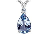 Original Star K™ Large 14x10mm Pear Shape Simulated Aquamarine Pendant