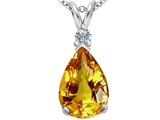 Original Star K™ Large 14x10mm Pear Shape Simulated Citrine Pendant