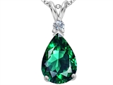 Original Star K™ Large 14x10mm Pear Shape Simulated Emerald Pendant