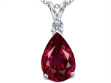 Original Star K™ Large 14x10mm Pear Shape Created Ruby Pendant