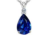 Original Star K™ Large 14x10mm Pear Shape Created Sapphire Pendant
