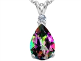 Original Star K™ Large 14x10mm Pear Shape Rainbow Mystic Topaz Pendant