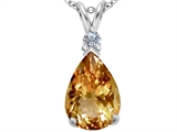 Original Star K™ Large 14x10mm Pear Shape Simulated Imperial Yellow Topaz Pendant