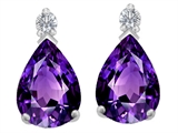 Original Star K™ 9x6mm Pear Shape Genuine Amethyst Earring Studs