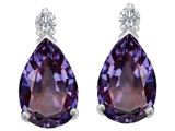 Original Star K™ 9x6mm Pear Shape Simulated Alexandrite Earring Studs