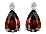 Original Star K™ 9x6mm Pear Shape Genuine Garnet Earring Studs