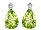 Original Star K™ 9x6mm Pear Shape Genuine Peridot Earring Studs