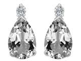 Original Star K™ 9x6mm Pear Shape Genuine White Topaz Earring Studs